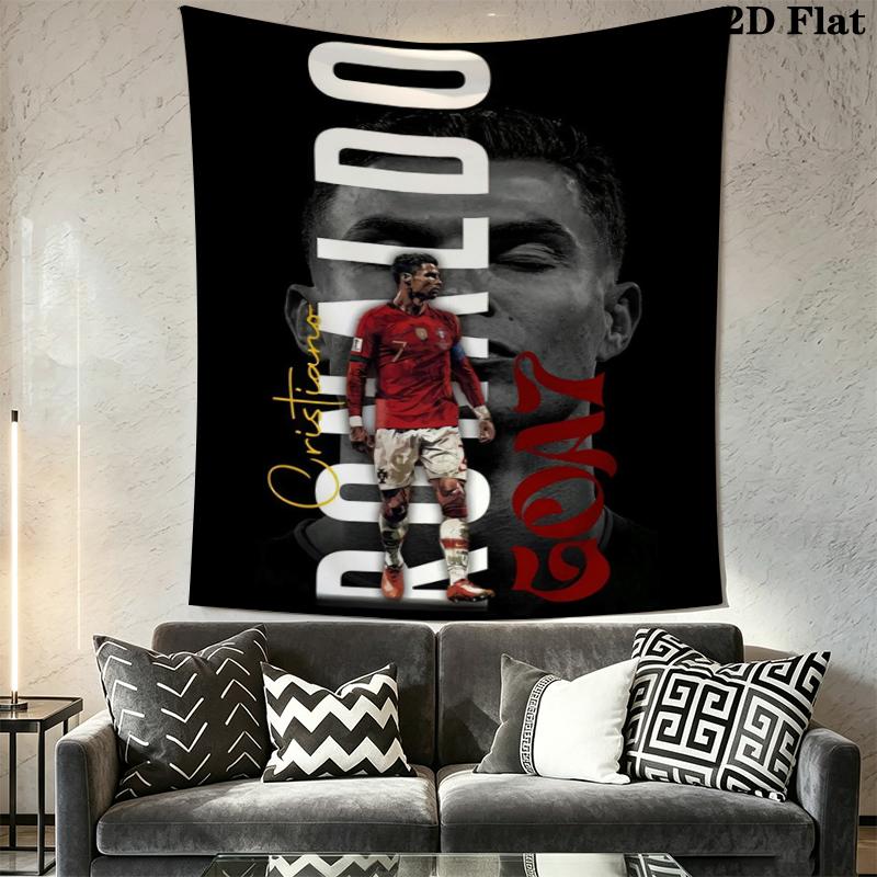 C Ronaldo Wall Tapestry Aesthetic Wall Hanging Printed Fabric Blanket Decorative Tapestries for Bedroom Living Room Home Decor