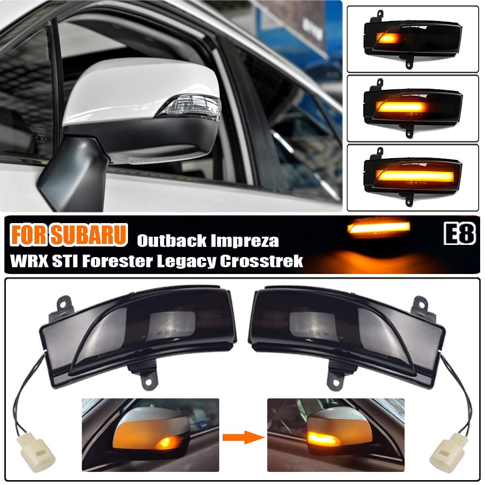 2pcs Led Dynamic Turn Signal Light Sequential Side Mirror Reflector Yellow Light Compatible For