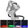 12V 10W RGB Wodoodporna lampa LED do akwarium, basenu, ogrodu, podwodnego, srebrna