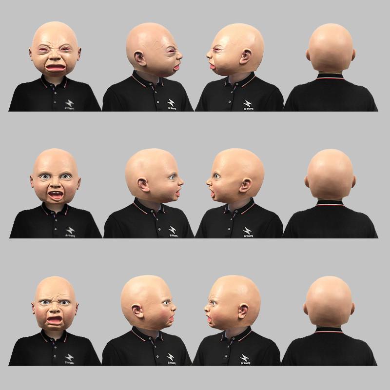 Adorable Masque en Latex Visage d'Expression pour Enfants Mignon Pour Fête d'Halloween Amusant et Festivités