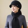 New Women Fashion Winter Warm Set K Letter Plush Fur Lined Warm Hats For Women Casual Rabbit Fur Blend Outdoor Dandy Knitted Cap