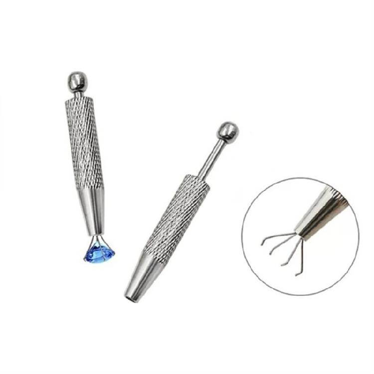 Professional Jewelry Clamp Stainless Steel Diamonds Picking Tool Portable Diamonds Setting Clamp Stainless Steel Texture