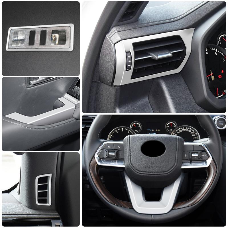 

Серебристый матовый гарнир, аксессуары для интерьера для Toyota Land Cruiser 300 2022 2023 LC300 FJ300, обновленная модификация, тюнинг