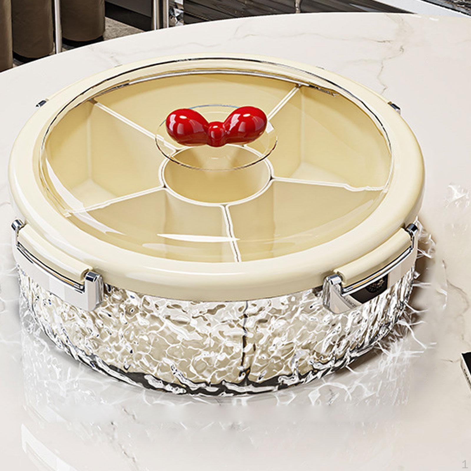 

Круглый разделенный поднос для сервировки конфет, орехов, сухофруктов для гостиной Cream