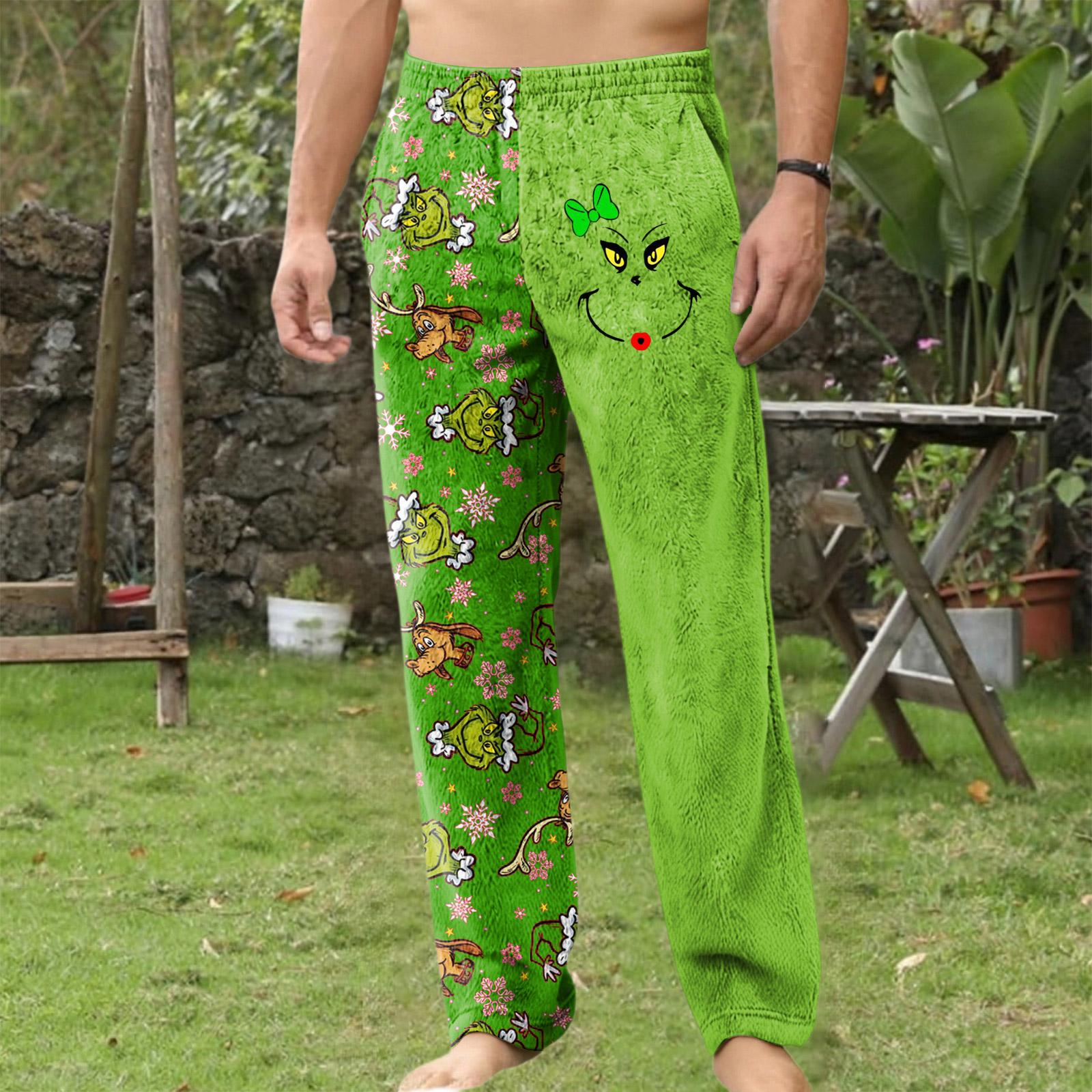 

Чоловічі домашні штани з принтом по всій поверхні, штани для сну, довгі штани, піжамні штани L