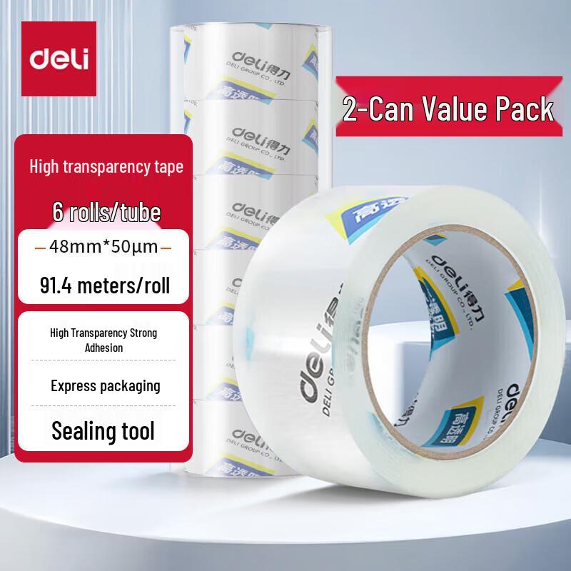 Deli High-Quality Transparent Packing Tape