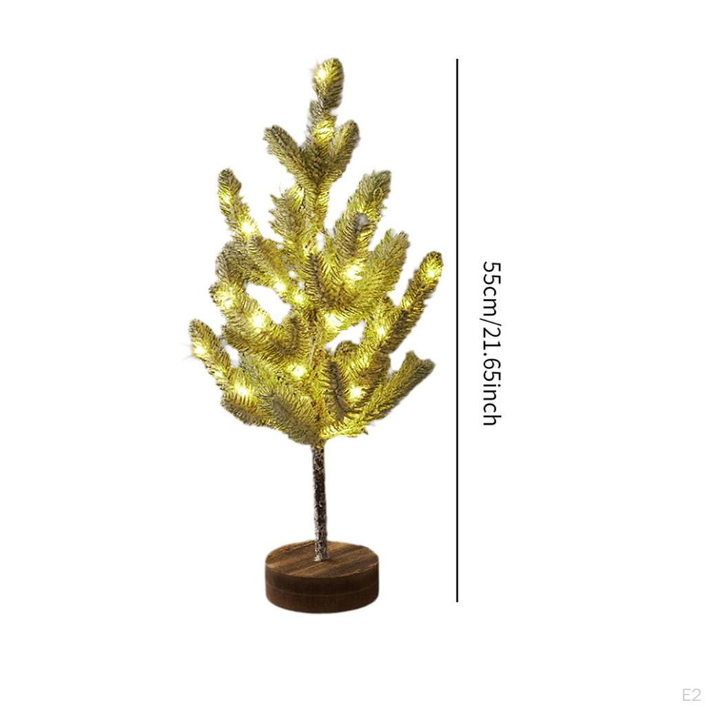 Christmas Pine Tree Light Tabletop Ornament Centerpiece Gift Lighting Fixtures Artificial Lamp