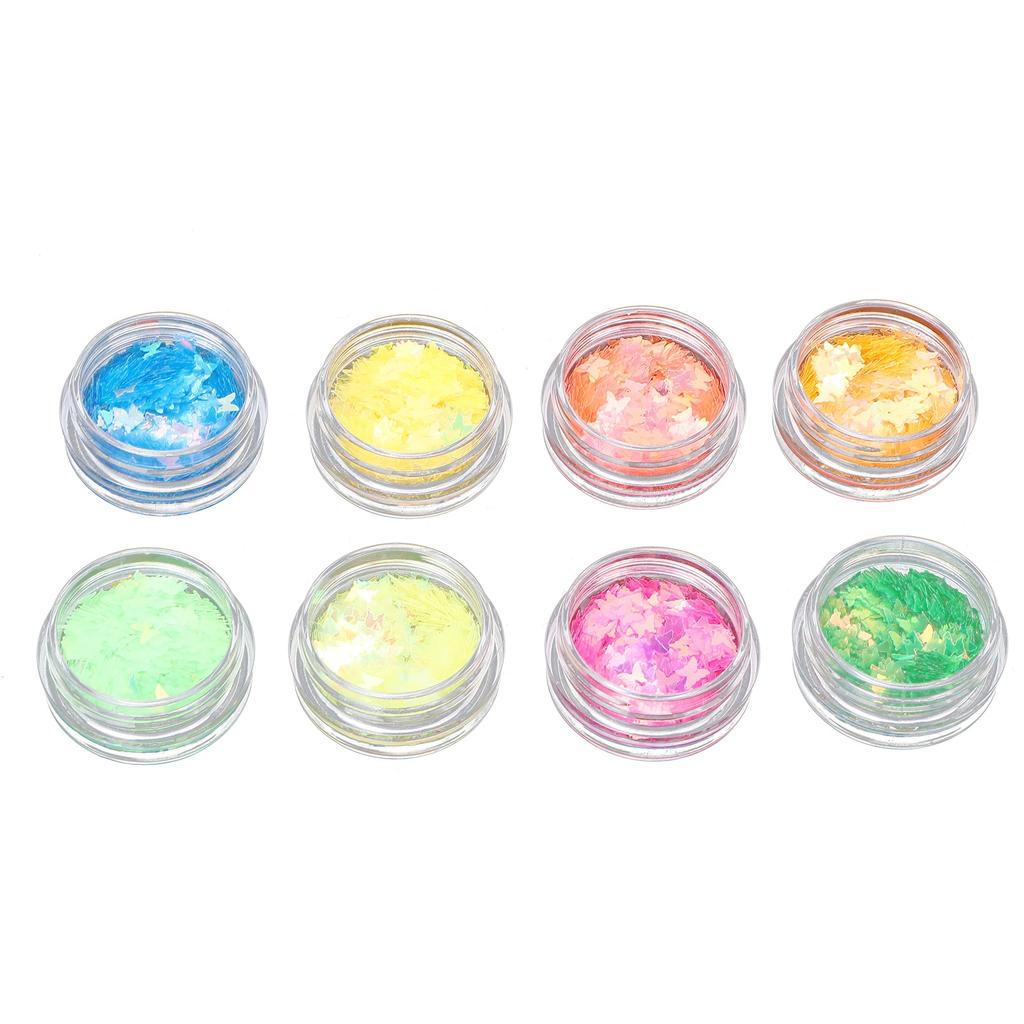 8 Boxes Nail Art Sequins DIY Nail Art Glitter Flakes Powder Manicure Decarations