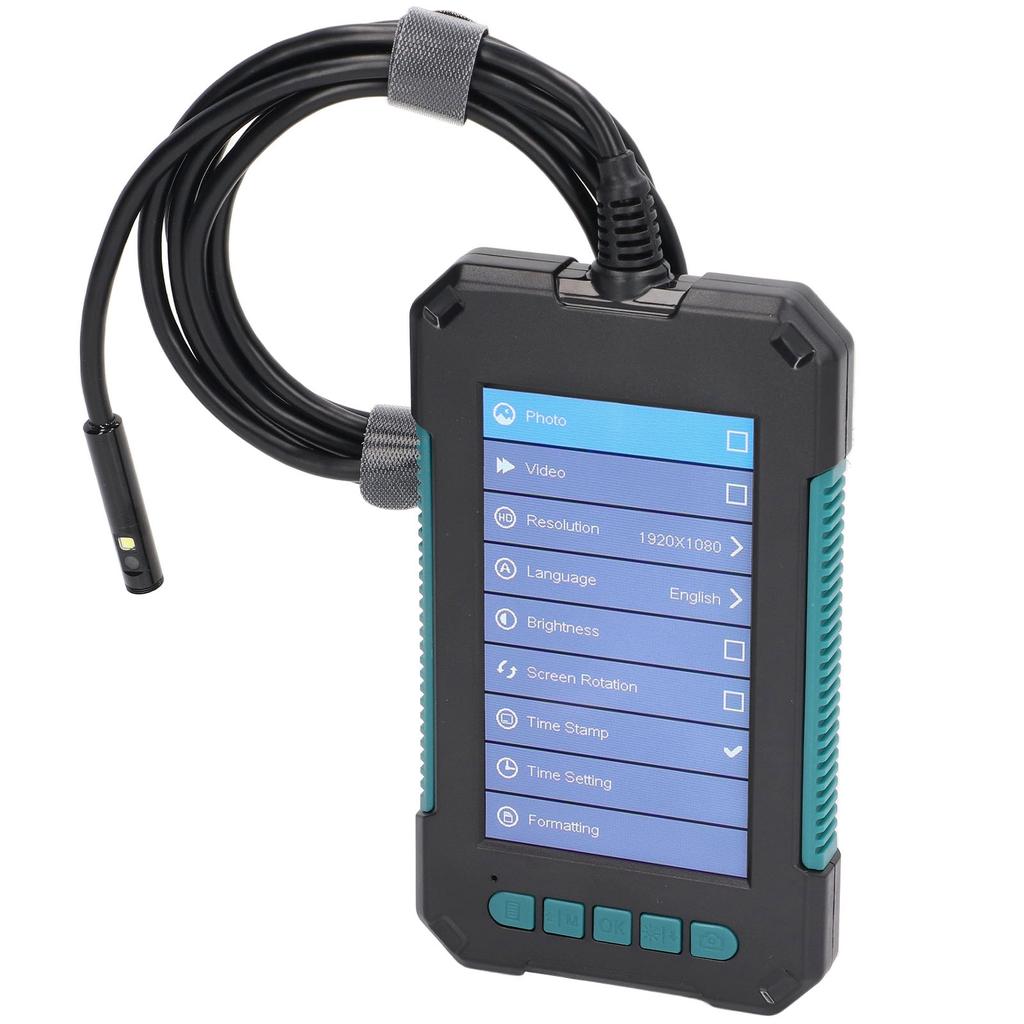 8mm Lens Digital Endoscope 4.3in IPS Screen Industrial Inspection Camera with LED Light DC 5V 10