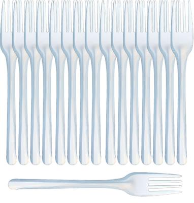 White Reusable Plastic Forks Cutlery Grill 100pcs