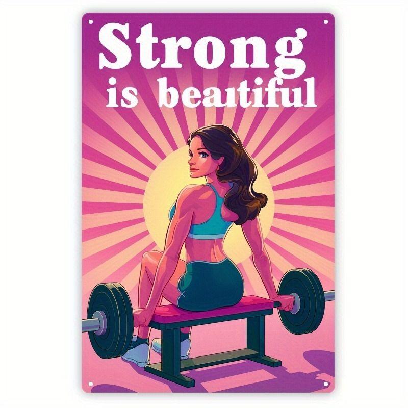 Gym Motivation Metal Tin Sign Fitness Weightlifting Dumbbell Wall Art Decor Home Gym Garage Man Cave Poster Painting