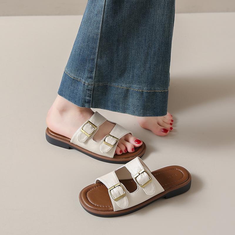 Fashion New 2025 Summer Women's Shoes Thick Sole Comfortable Non-slip Wear-resistant Flat Women's Sandals Outdoor Women Slippers