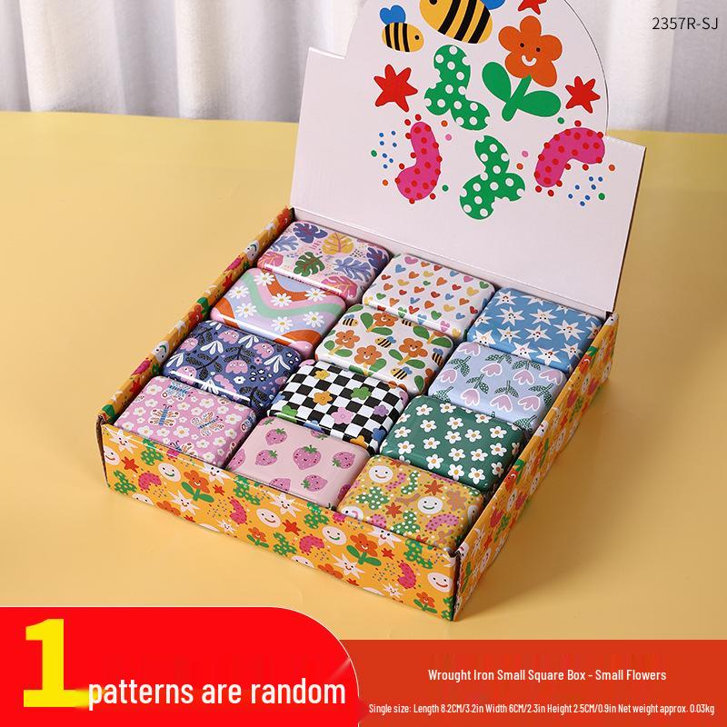 Mini Cute Cookie Candy Storage Tin with Lid for Hairpins, Earrings, or Small Items