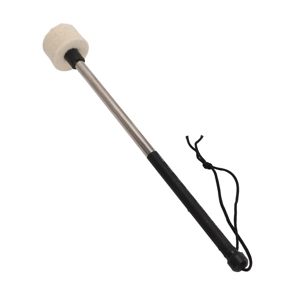 Drum Mallet White Felt Band Percussion Accessory with Stainless Steel Stick for Performance