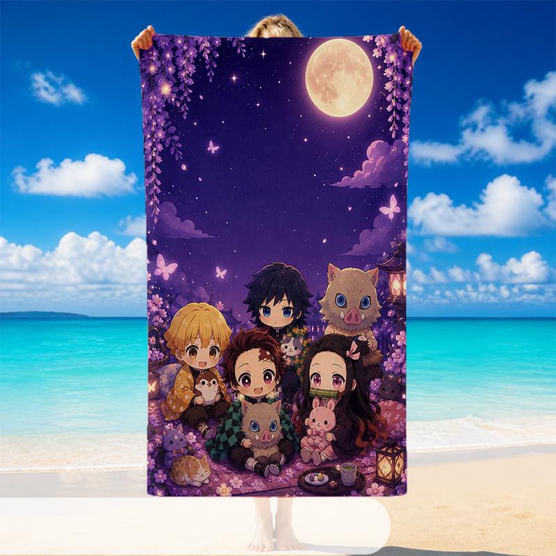 Demon Slayer Beach Towel, Soft Large Absorbent Towel For Beach Swimming Pool Travel Vacation