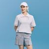 Challenger Women'S Crinkle 2-Way Collar Short Sleeve Woven Top White