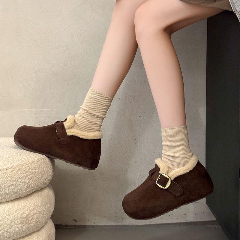 

Women s large size soft elastic winter warm and cold a foot stirrup padded snow boots non-slip wear outdoor leisure sports cotton boots 40 темно-коричневого кольору
