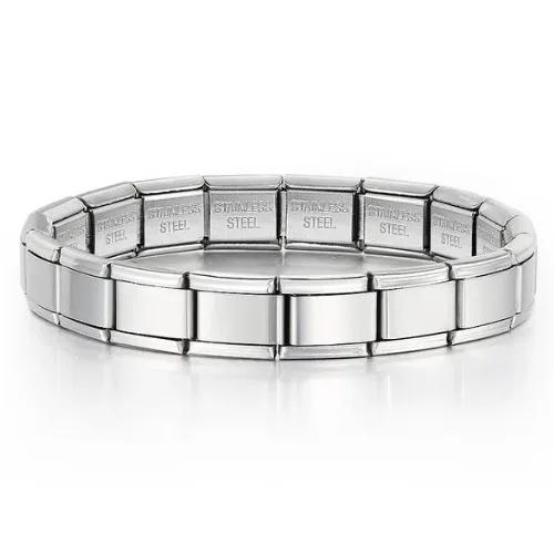 

VOQ New Fashion Stainless Steel 9mm Width Itanlian Elastic Charm Bracelets Bangles for Women Luxury Jewelry Ascesorios 17.5cm