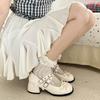 French retro Mary Jane shoes women's 2025 new summer gentle and versatile small leather shoes thick heel with skirt single shoes
