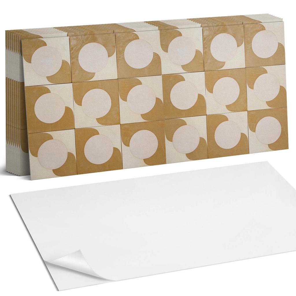 Vinyl Tiles with a Pattern for Easy Wall Transformation Geometric Circles and Arcs 10X40X20 Cm