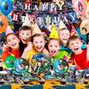 Decorações de Aniversário Demon Slayer, 112 peças Decorações de Festa Demon Slayer Conjunto de Talheres-Banner de Aniversário Balões Topper de Bolo Pratos Copos etc