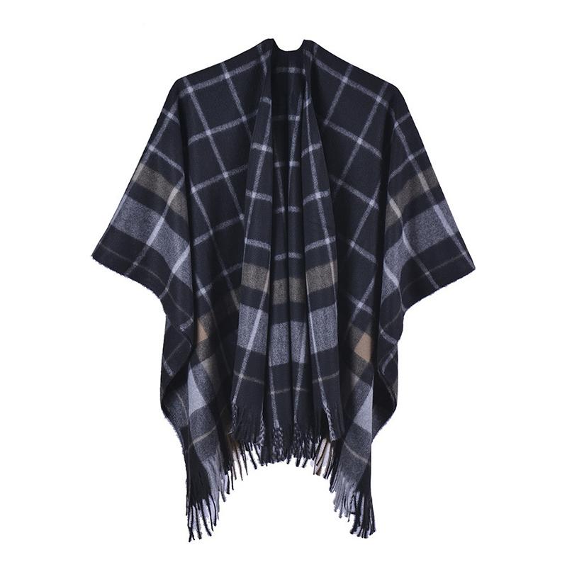 Luxury Design Imitation Cashmere Women Scarf Winter Plaid Poncho Tassel Wrap Shawl Capa Para Mujer Pashmina Chales Echarpe Hiver