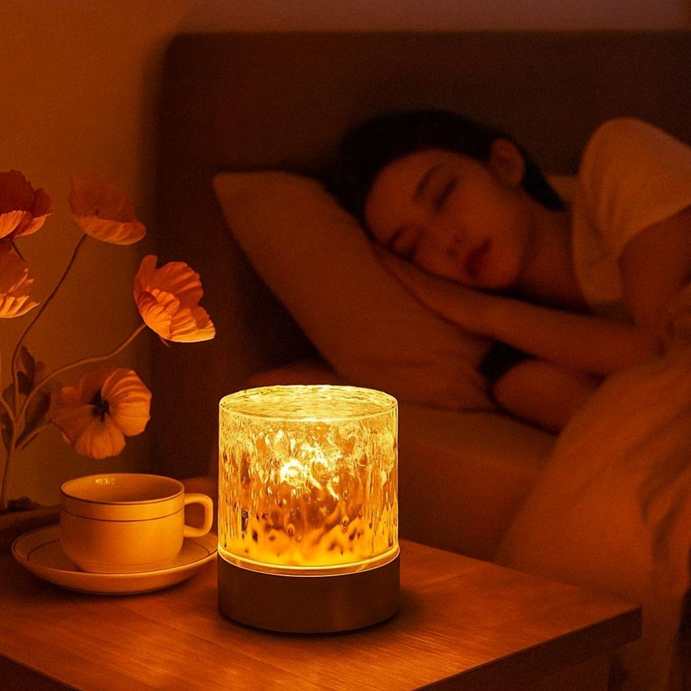 16 Colors Water Ripples Lights USB Rotating Water Wave Lamp  Bedside Table