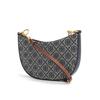 Tory Burch T Monogram All Over Print Denim Jacquard Fabric With Leather And Suede Mini Shoulder Crossbody Bag Women Bags Dark-Blue 79388-405