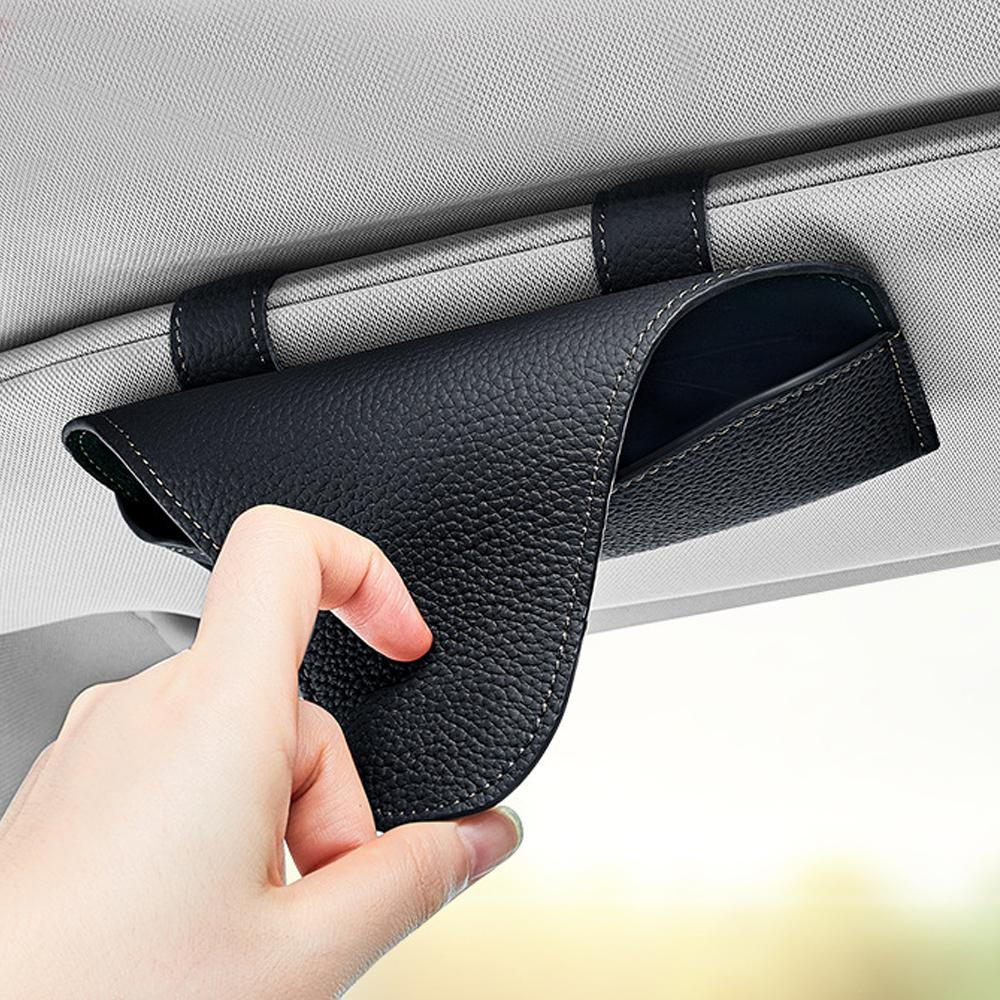 1pc Car Visor Sunglass Holder, Magnetic Clip for Glasses & Tickets, Universal Fit for Auto Sun Visor, Interior Organizer