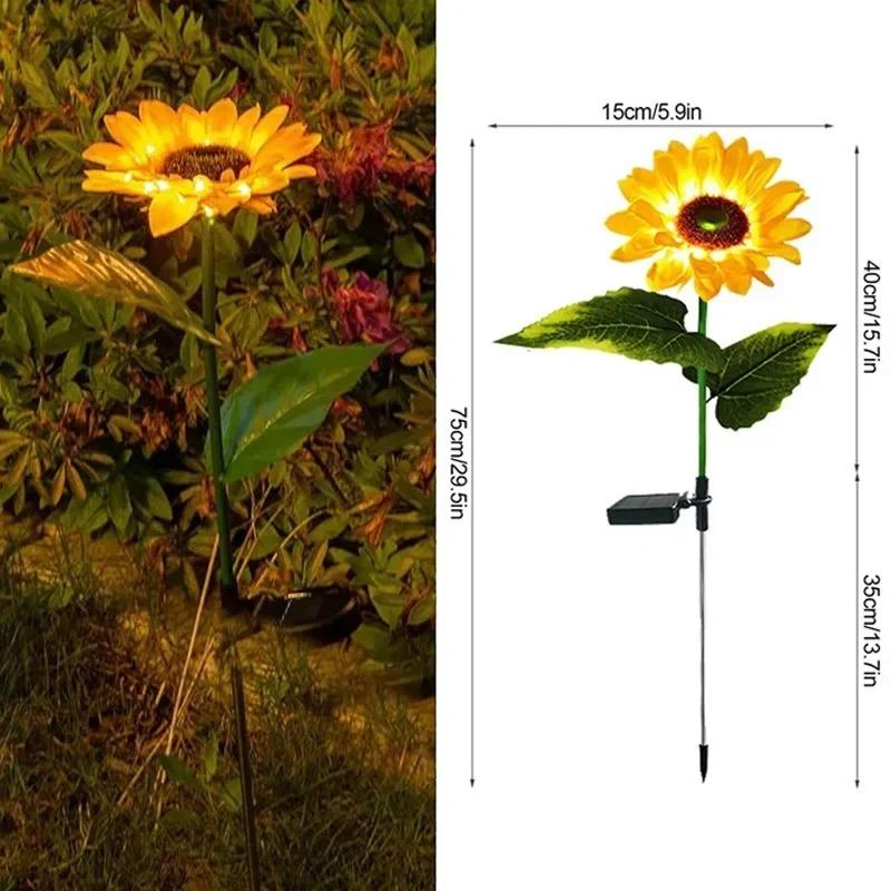 

LED Solar Sunflowers Rose Flower Light Home Halloween Decorative Flower Lights Christmas Garden Decoration Lawn Lamp Waterproof Landscape Rose Light Single head 1pc