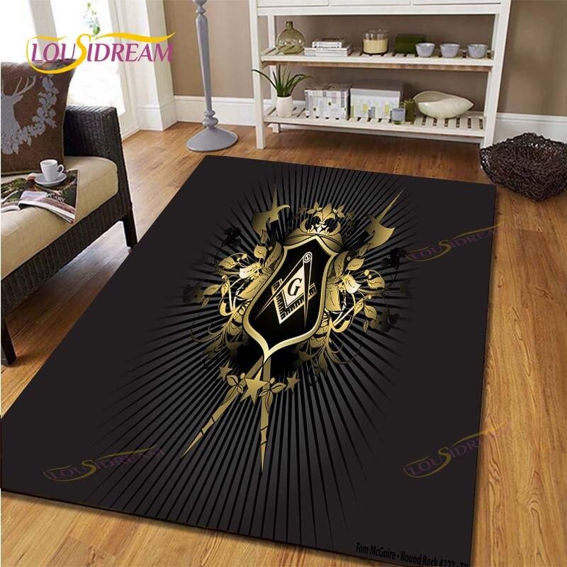 

Масонський килим Кільце масонських ілюмінатів Килимок для вітальні Килим для кімнати М’який фланелевий ігровий килимок Килимок Kawaii 60cm x 90cm