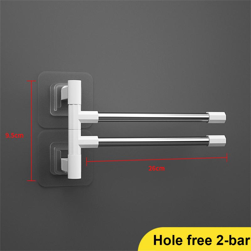 Bathroom Tools Punch-free Wall-mounted Rotating Towel Bath Towel Rack Space Aluminum Multi-layer Hanging Rod Rack For El Gym