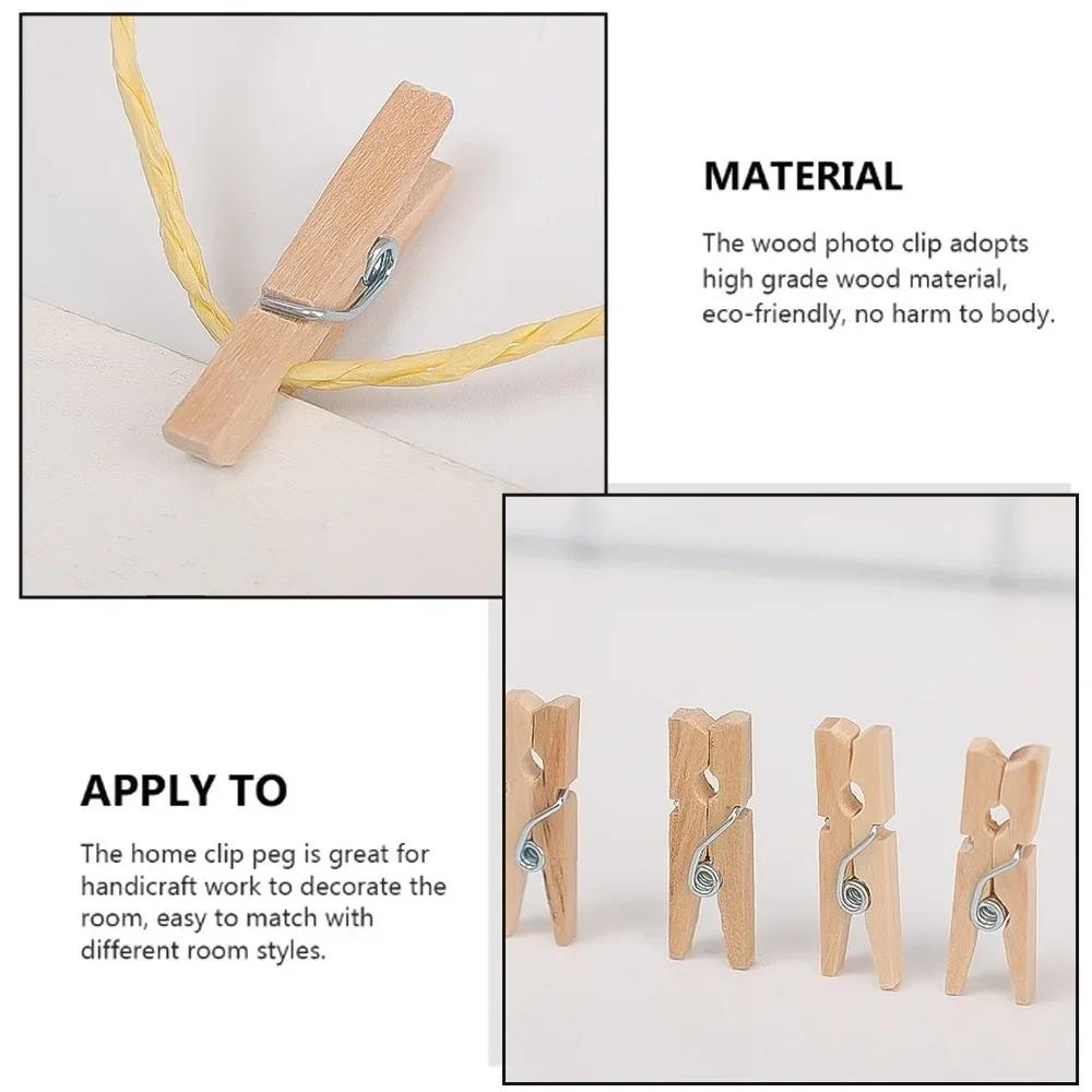 200/50 stücke Mini Foto Clip DIY Handgemachte Handwerk Clip Memo Papier Peg Wäscheklammer Holz Bild Schellen Home Büro Dekoration clips