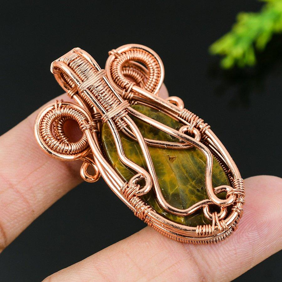 Natural Golden Pietersite Gemstone Copper Wire Wrap Gift Pendant 2.09 n8g54