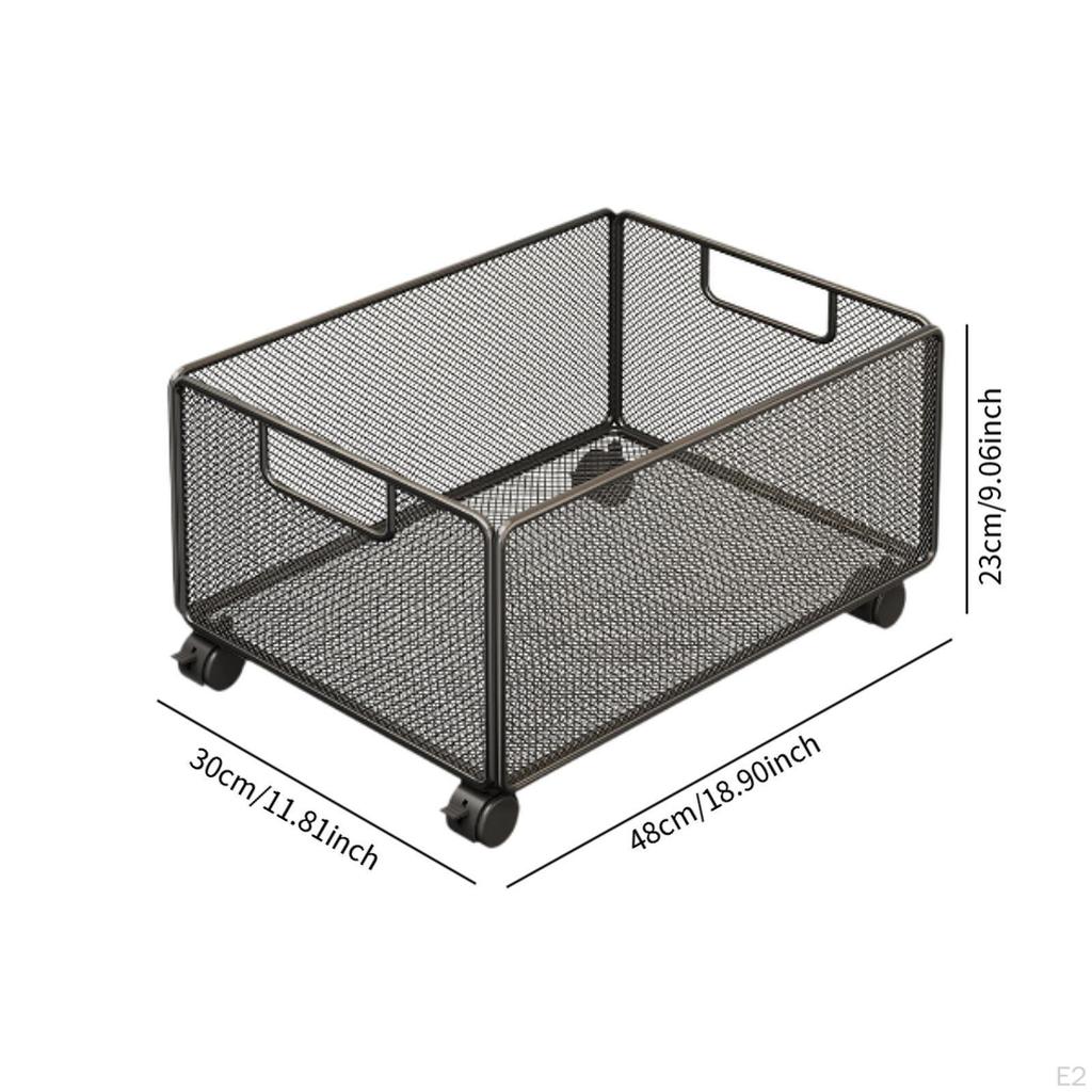 Carrello a Rotelle in Ferro/Unità di Stoccaggio Sotto Tavolo/Organizzatore per Ufficio/Carrello per Libri con Uso Flessibile e Ampio