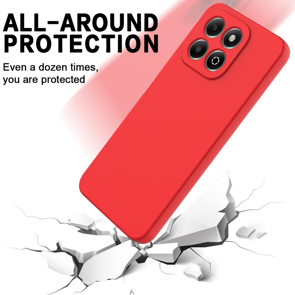For Honor X6b 4G Case Anti-Drop Liquid Silicone Phone Cover with Strap