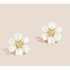 Flower Earrings Lucky Grass Asian Gold Material Original Logo Electroplating 18K Non-allergenic Material for Daily Wear and Birthday Parties