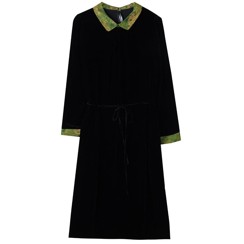 Elegant Mulberry Silk Velvet Dress: Plus Size, Flaw-Concealing, Anti-Aging, for Middle-Aged Mothers – Autumn/Winter