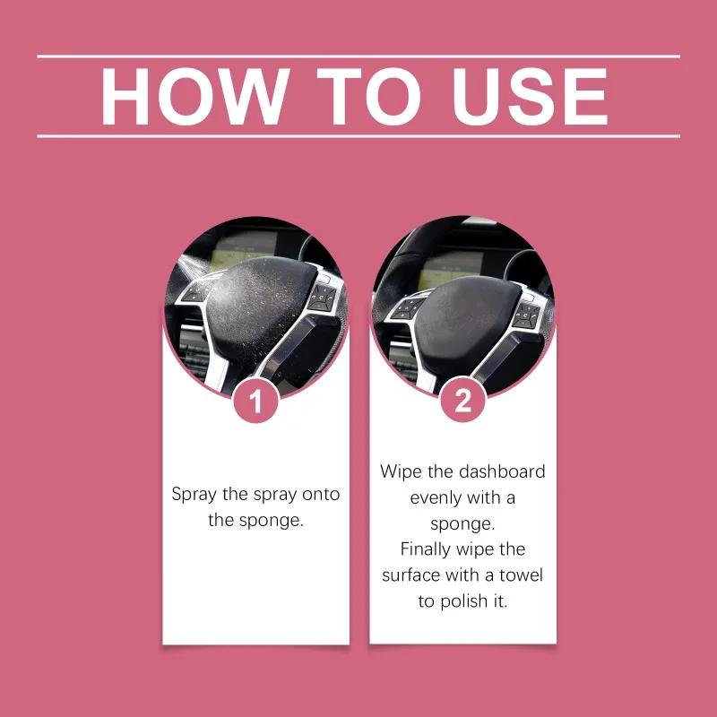 Upholstered and Polished Care Wax for Interior Plastic of Good Cars Polishing Care Wax for Automobile Instrument Panel Spray