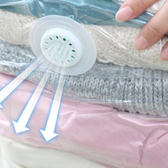 Vakuum Organizer Bag Dobbel Glidelås Forsegling Støvtett plast Kompresjonspute Klær Plassbesparende veske Hjemmeutstyr