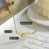 Celebrity-Inspired Gold-Plated Titanium Steel Necklace with Zircon Root-Shaped Pendant