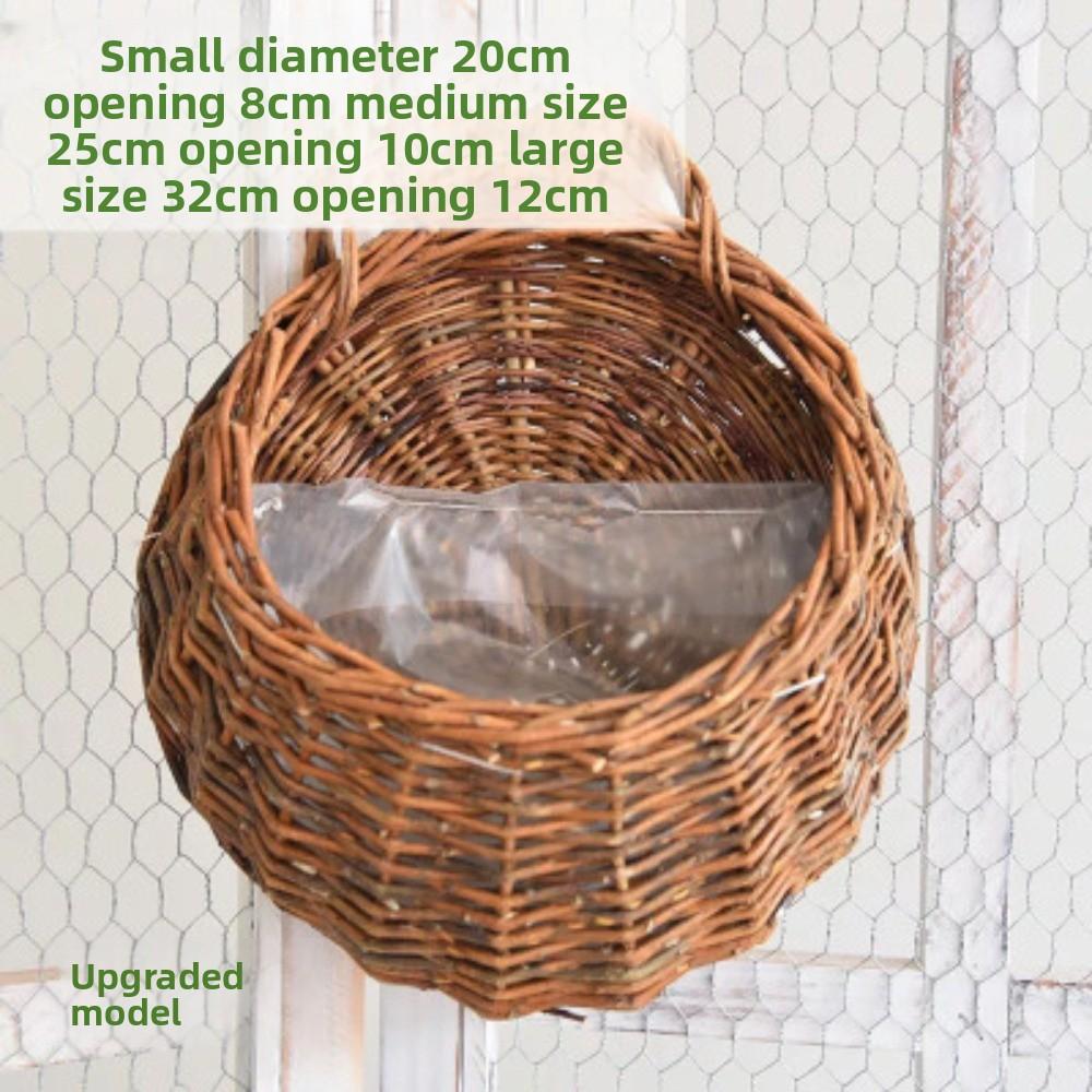 Wall Hanging Flower Pot Growing Flowers Willow Hanging Hanging Weaving Handmade Wall Hanging Pastoral Wall Hanging Blue Small
