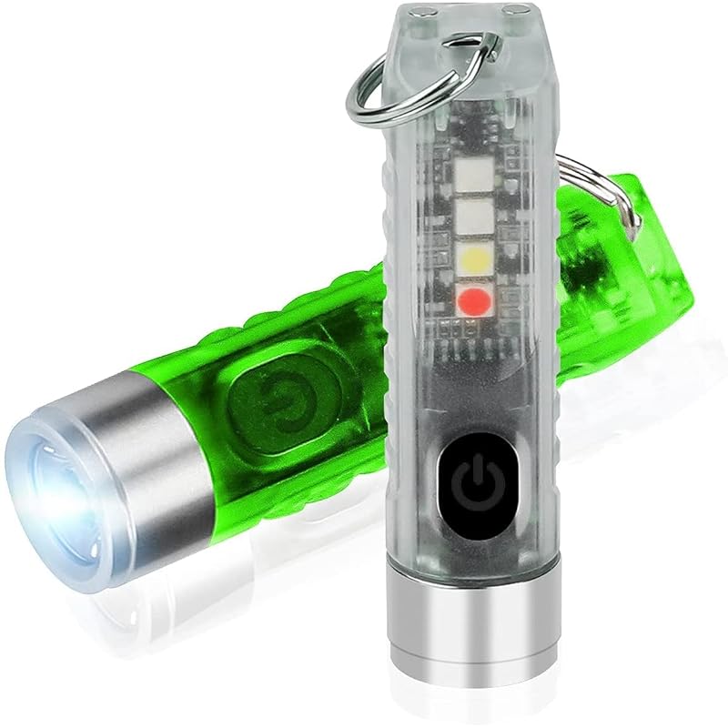 

KOZATO flashlight handy light mini size Ultra small keyring flashlight led powerful USB rechargeable waterproof White red UV blue 4 colors flash light