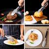 Extra Long Stainless Steel BBQ Tongs Salad Food Clips Bread Pasta Serving Tongs Non-Stick Kitchen Cooking Tools