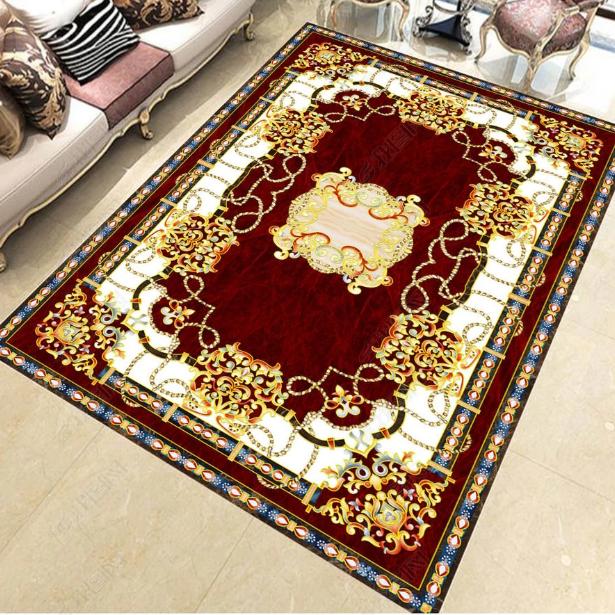 Винтажный Персидский Высококлассный Роскошный Ковер Гостиная Ковер Большой Площади Европа Америка Домашний Декор Ковер для Спальни Моющийся Напольный Коврик 60x90cm
