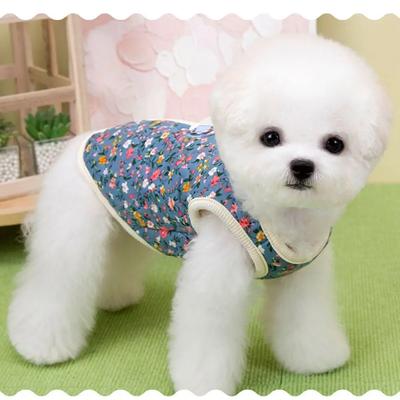 Fashion Puppy Vest Cute Thickened Pet Dog Clothes Pet Supplies Floral Prints Teddy Bear Coat Winter Gift