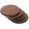 ULDIGI Set of 4 Wooden Coasters, 3.46 Inch Square, Heat-Resistant Cup Mats, Dining Table Placemats, Home Kitchen Table Protectors