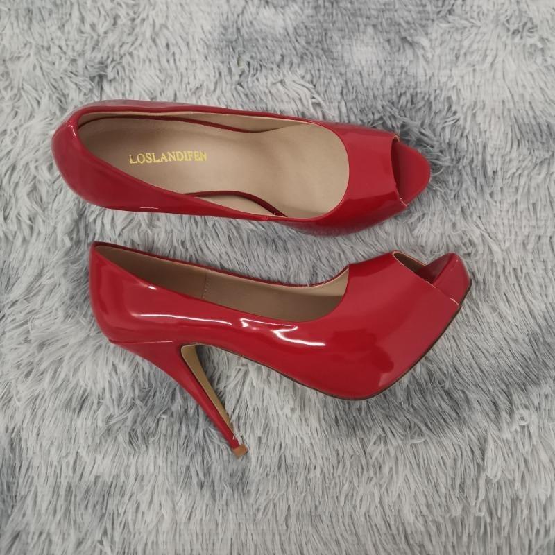 Dámské platformové lodičky na vysokém podpatku Módní Sexy S otevřenou špičkou 12cm Lakované Stilettos Gladiátorky Párty Svatba Jazzové taneční boty