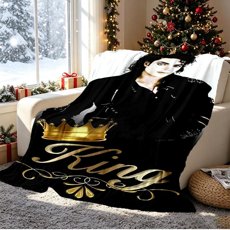 Michael Jackson Muster Decke für Heimdekoration, Bett, Sofa, Autoreise, Camping, Geeignet für Alle Jahreszeiten, Geburtstags-Weihnachtsgeschenk