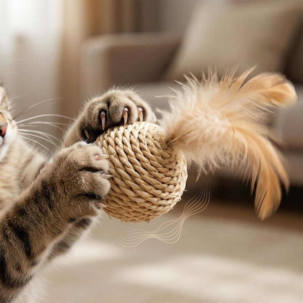 Juguetes para Gatos Pluma Ratán Campana Bola para Hacer Juguetes para Mascotas